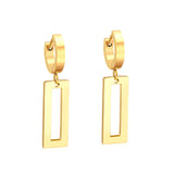 3x12mm earclips + 9.5x25mm rectangular glossy earrings