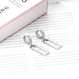 3x12mm earclips + 9.5x25mm rectangular glossy earrings