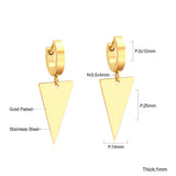 3x12mm earclips + 14x25mm triangular glossy earrings