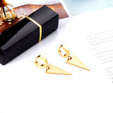 3x12mm earclips + 14x25mm triangular glossy earrings