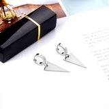 3x12mm earclips + 14x25mm triangular glossy earrings