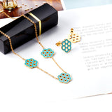 Flower Jewelry Set Gold/Steel