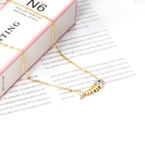 25*9.5mm fish bone pendant with white diamonds necklace 45+5cm