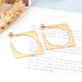 35mm Smooth & Brushed Square Earrings