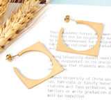 35mm Smooth & Brushed Square Earrings