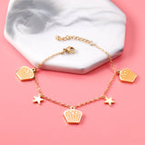 Orange Cupcake Accessories with Star Bracelet 17+3cm Gold