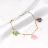 Mixed color rolled bag accessories with round bracelet 17+3cm gold