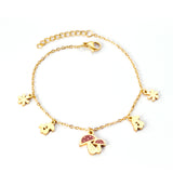 Red Mushroom Accessories with Zouzou Bracelet 17+3cm Golden