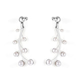 Steel beads + pearl earrings