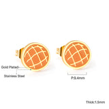 Orange Pineapple Bun Cut Earrings