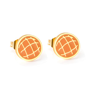 Orange Pineapple Bun Cut Earrings