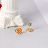 Orange Pineapple Bun Cut Earrings