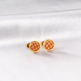 Orange Pineapple Bun Cut Earrings