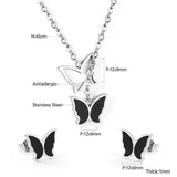 Butterfly Black Shell Set Steel/Gold