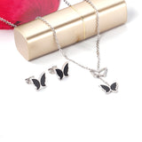 Butterfly Black Shell Set Steel/Gold