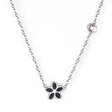 Black & Red & Pink & Blue & Purple Five Piece Flower Pendant Necklace with Diamonds 45+5cm