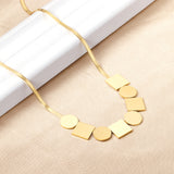 11mm Round + 11mm Square Brushed Pendant Necklaces 45+5cm