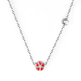 Red & Pink & Blue & Purple Peach Blossom Pendant Necklaces with Diamonds 45+5cm