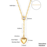 6.5mm diamond+10*11mm heart pendant necklace 45+5cm