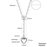 6.5mm diamond+10*11mm heart pendant necklace 45+5cm