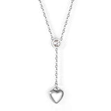 6.5mm diamond+10*11mm heart pendant necklace 45+5cm