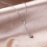 6.5mm diamond+10*11mm heart pendant necklace 45+5cm