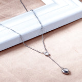 6.5mm diamond+10*11mm heart pendant necklace 45+5cm