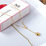 6.5mm diamond+10*11mm heart pendant necklace 45+5cm