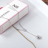 6.5mm diamond+10*11mm heart pendant necklace 45+5cm