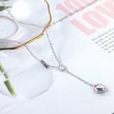 6.5mm diamond+10*11mm heart pendant necklace 45+5cm