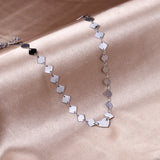 6mm square necklace + 12*10mm heart pendant necklace 43+5cm