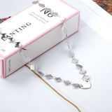 6mm square necklace + 12*10mm heart pendant necklace 43+5cm