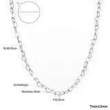 5*3mm Heart Circle Necklace 40+5cm