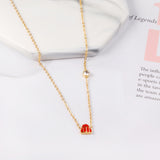 Black & Red Hat Pendant Necklace with Diamonds 45+5cm