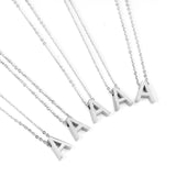 ASON Delicate Classic Style Initial 26 Letters Alphabet Chain Pendant Necklace Stainless Steel Color Jewelry Chokers