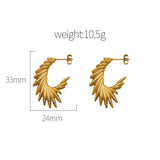 Personalized Exaggerated Feather Wings Girls Earrings Fashion Retro