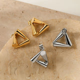 Creative triangle earrings personalized cone splicing unique design plating earrings