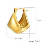 Fashion Stainless Steel Geometric Diamond Shape Earrings 18K Gold Plated Women's Trend Earrings