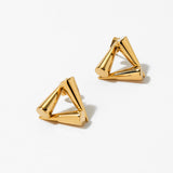 Creative triangle earrings personalized cone splicing unique design plating earrings