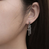 Niche minimalist stainless steel punk hip-hop hip-hop cool bungee earrings