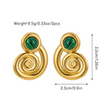 Women's Trendy Light Luxury Style 18K Earrings Geometric Stainless Steel Hollow Earrings