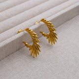 Personalized Exaggerated Feather Wings Girls Earrings Fashion Retro