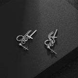 Niche minimalist stainless steel punk hip-hop hip-hop cool bungee earrings