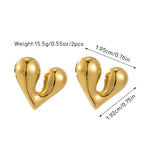 Women's Trendy Light Luxury Style 18K Earrings Geometric Stainless Steel Hollow Earrings