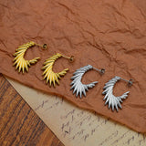 Personalized Exaggerated Feather Wings Girls Earrings Fashion Retro