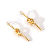 Stainless Steel Knotted Earrings Gold Color Fashion Personalized Earrings