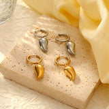 Fashion trend round stainless steel earrings water drop pendant simple fashion 18K plated earrings