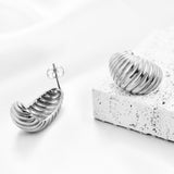 13MM 18K Gold Bread Earrings Irregular Spiral Earrings