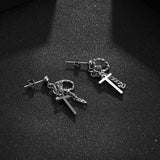 Niche minimalist stainless steel punk hip-hop hip-hop cool bungee earrings