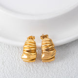 Stainless Steel Fashion Vintage Pleated Irregular Earrings